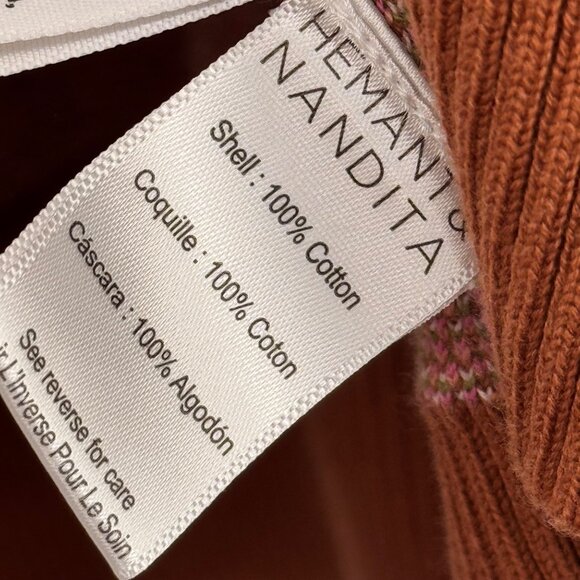 Hemant & Nandita Fara Cardigan Cocoa Cardigan Sweater 100% Cotton Womens size XL - Picture 11 of 16